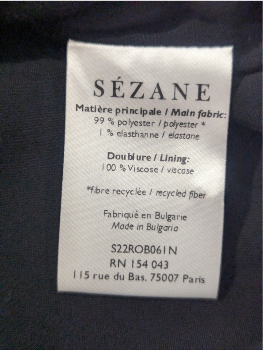 Sezane Black V-Neck Long Sleeve Dress Size 6 38 - Picture 6 of 16